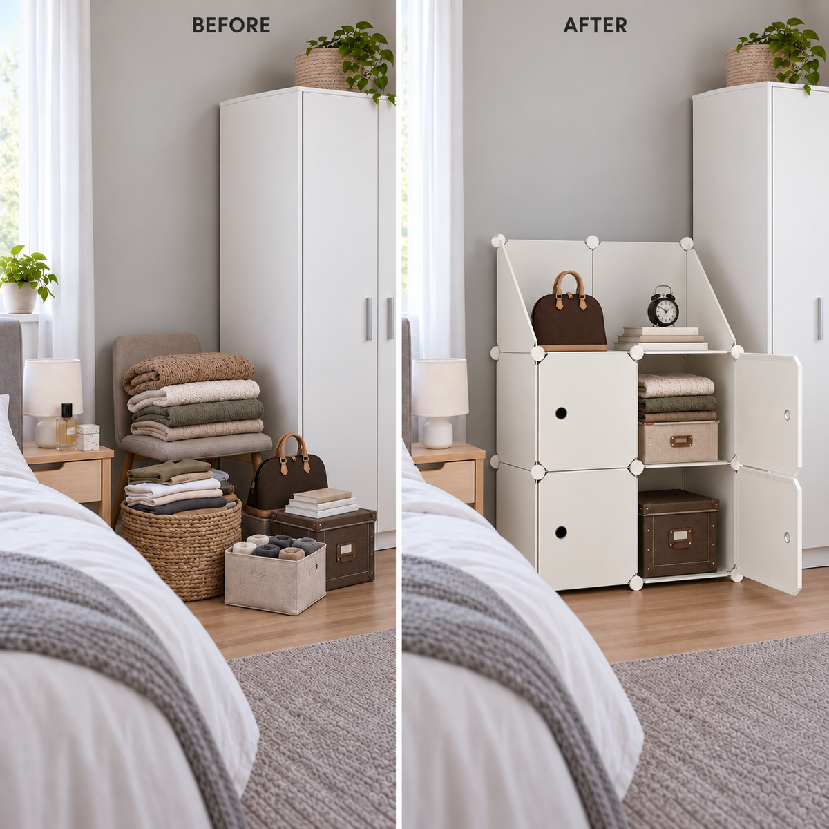 Dulap modular Urban Loft, 4 uși – depozitare compactă, 110 × 75 × 37 cm