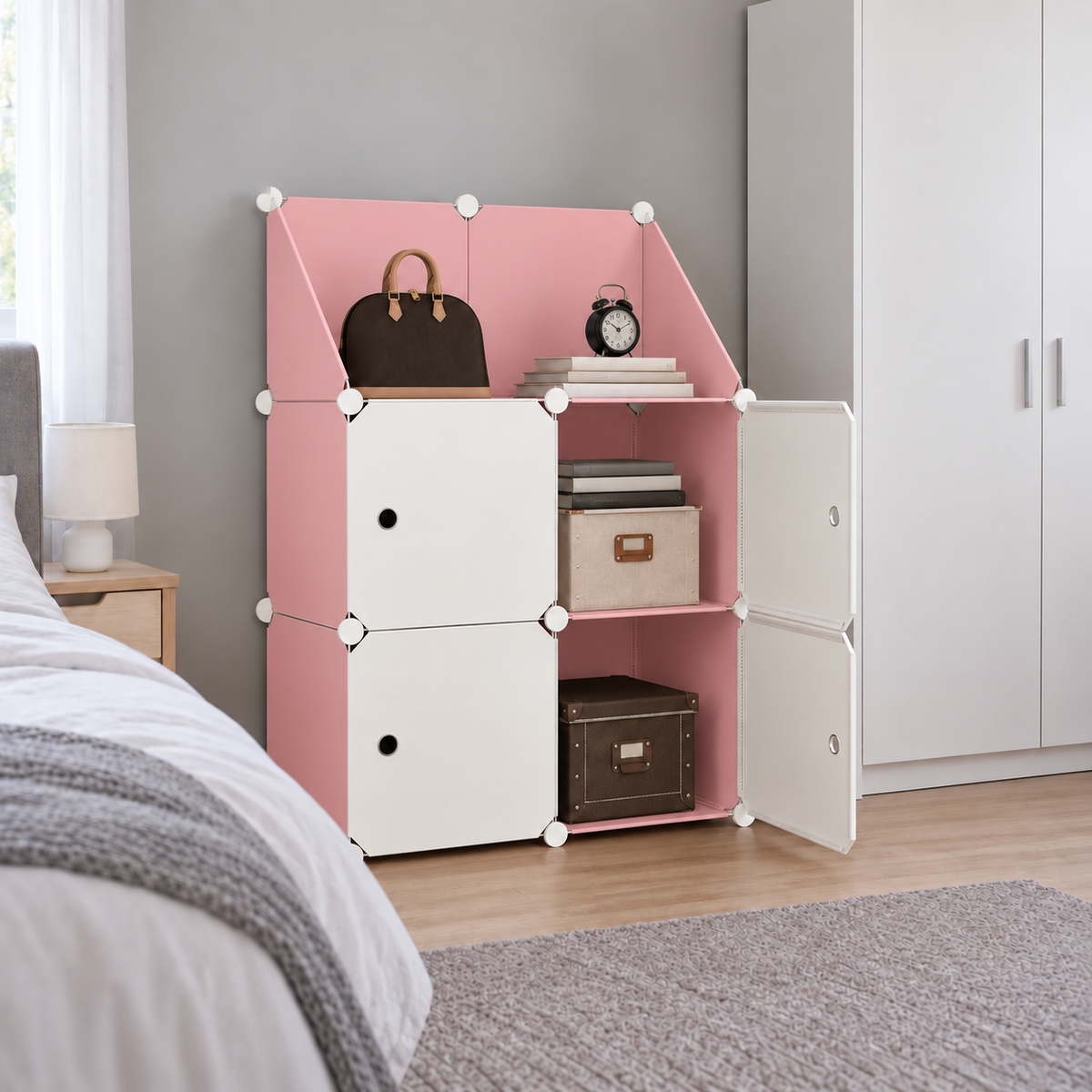 Dulap modular Urban Loft, 4 uși – depozitare compactă, 110 × 75 × 37 cm