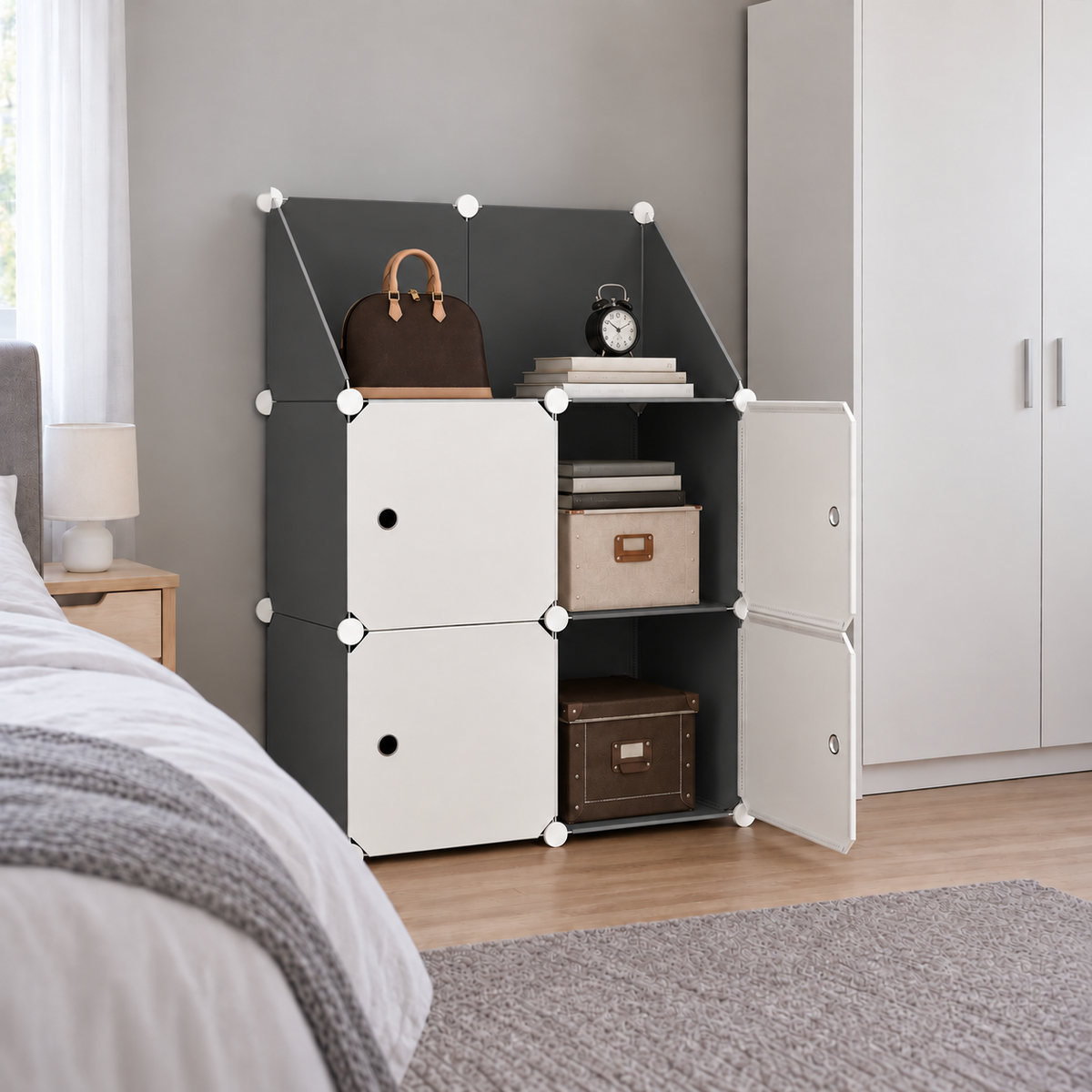 Dulap modular Urban Loft, 4 uși – depozitare compactă, 110 × 75 × 37 cm