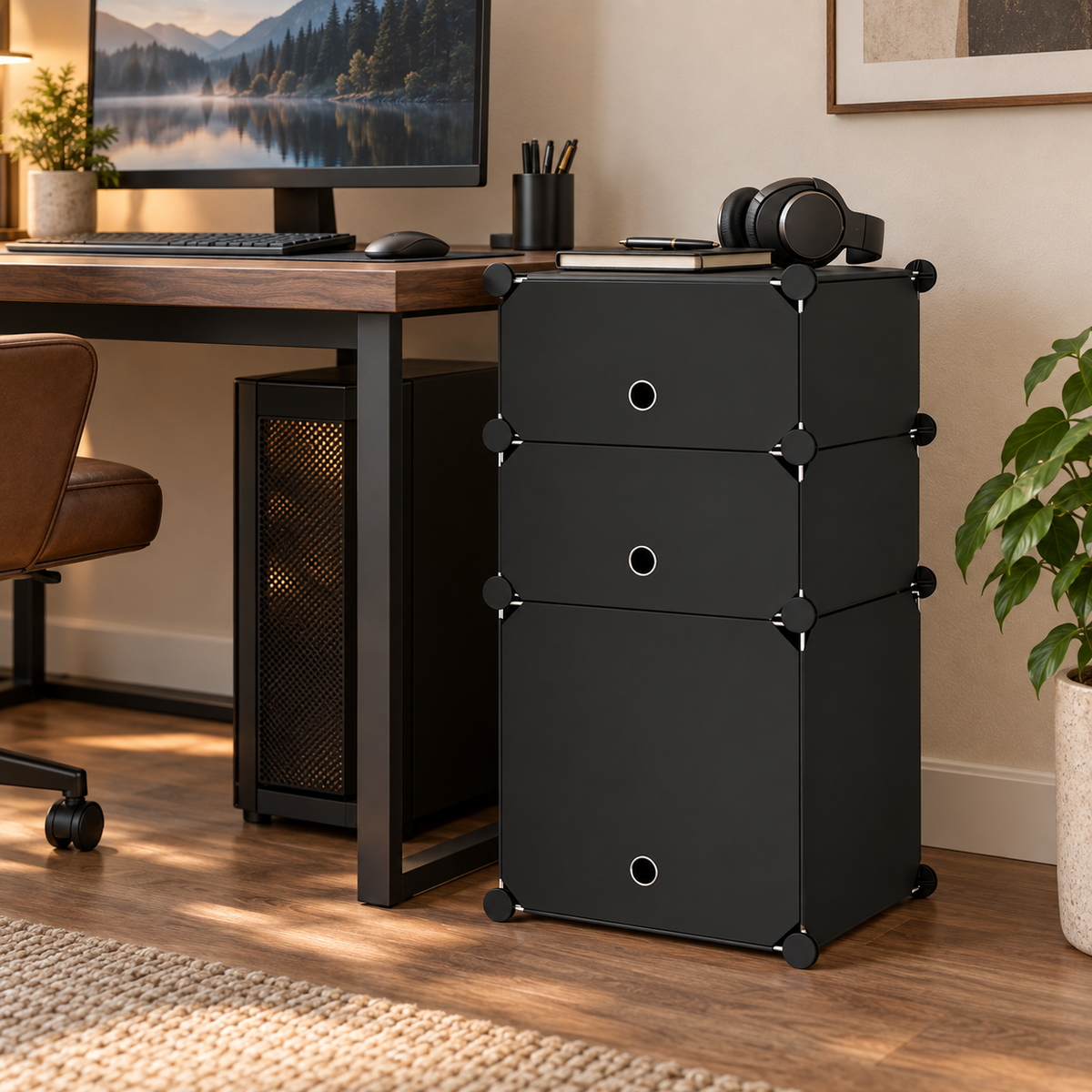 Dulap/Pantofar modular cu 3 uși Organizer Pro – organizare compactă și flexibilă, 74 × 37 × 37 cm
