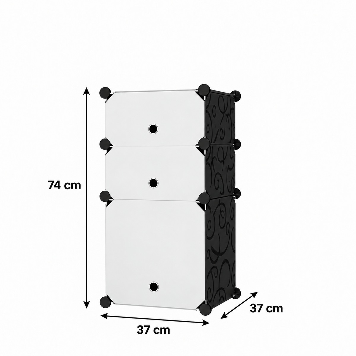 Dulap/Pantofar modular cu 3 uși Organizer Pro – organizare compactă și flexibilă, 74 × 37 × 37 cm