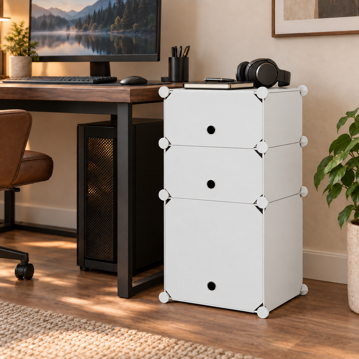 Dulap/Pantofar modular cu 3 uși Organizer Pro – organizare compactă și flexibilă, 74 × 37 × 37 cm