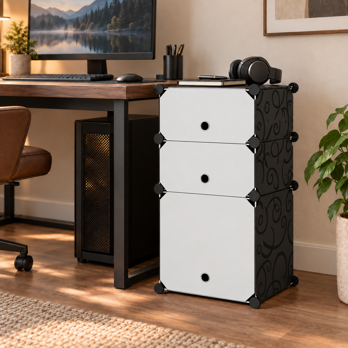 Dulap/Pantofar modular cu 3 uși Organizer Pro – organizare compactă și flexibilă, 74 × 37 × 37 cm