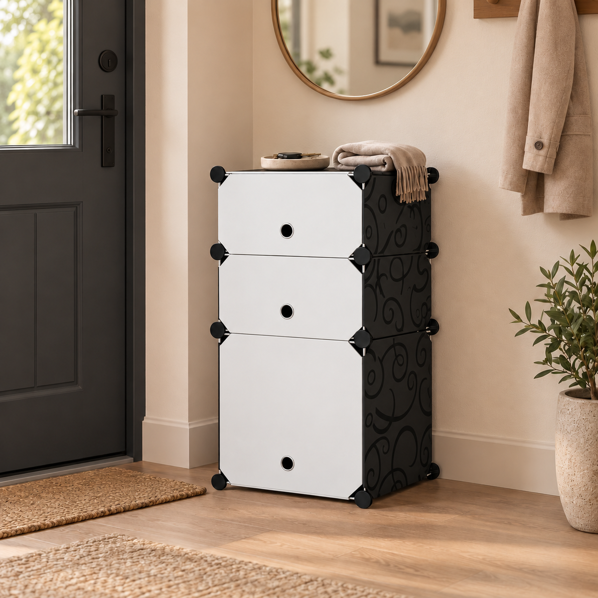 Dulap/Pantofar modular cu 3 uși Organizer Pro – organizare compactă și flexibilă, 74 × 37 × 37 cm