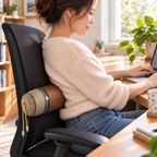Pernă ortopedică tip rulou cu frunze de ceai – sprijin confortabil pentru spate și ceafă