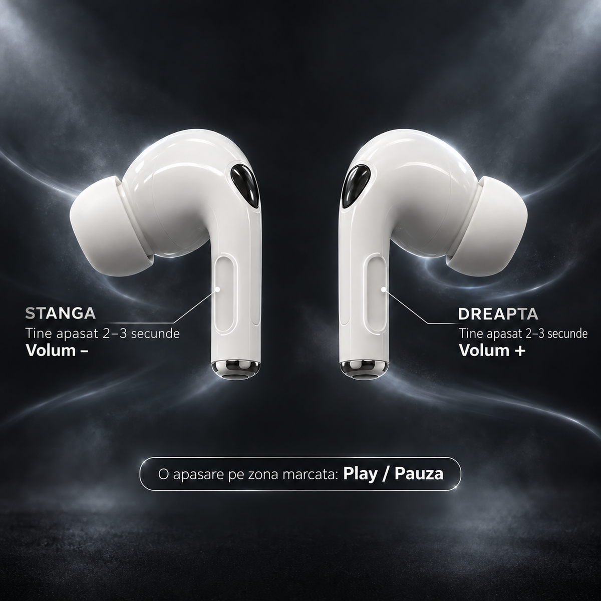 Căști wireless CMiK cu sunet captivant – control tactil și încărcare USB-C