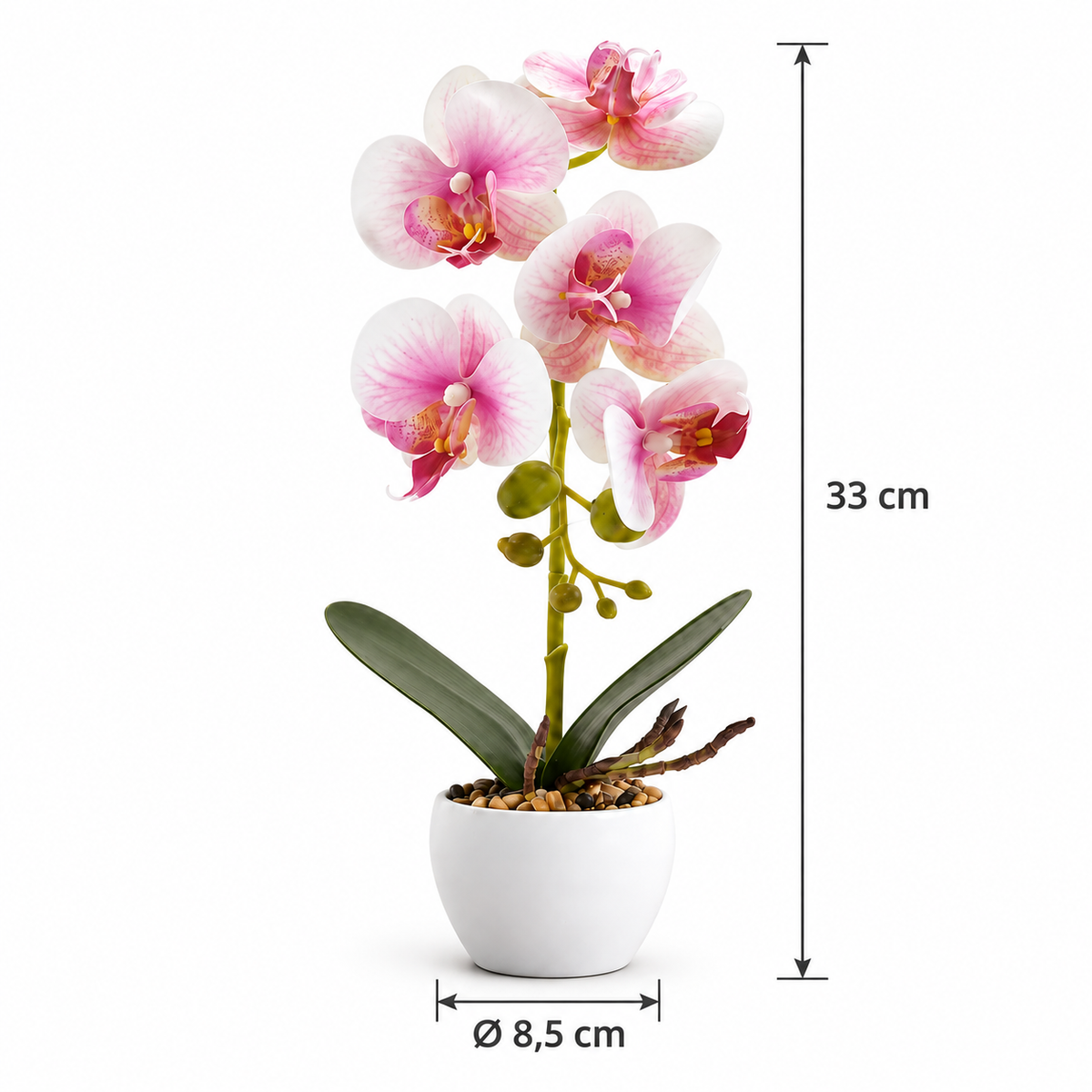 Orhidee Artificială Premium în Ghiveci Ceramic – Eleganță Fără Efort - diferite modele