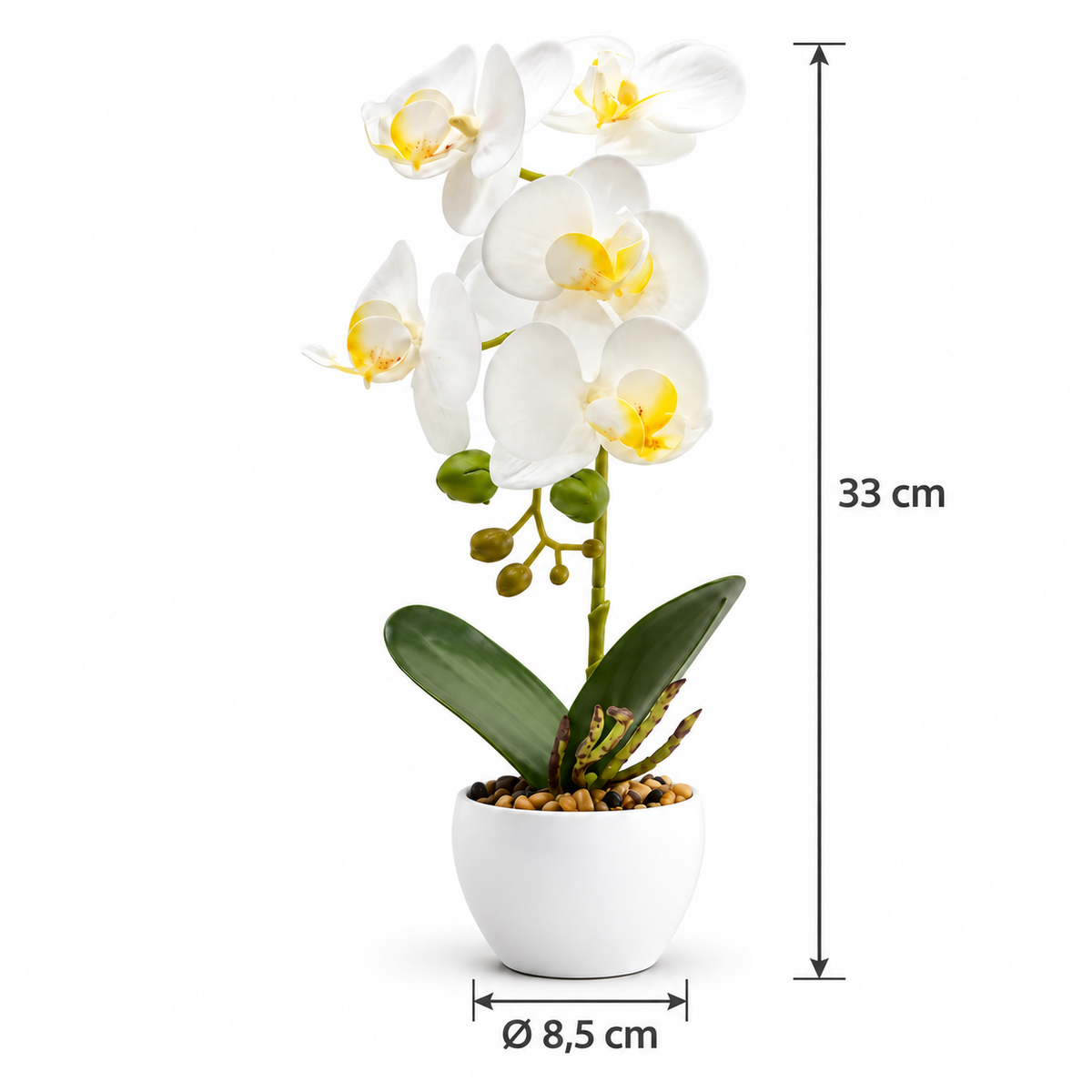 Orhidee Artificială Premium în Ghiveci Ceramic – Eleganță Fără Efort - diferite modele