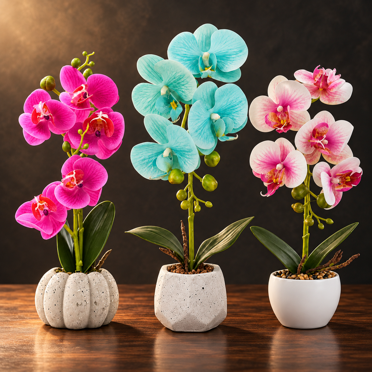 Orhidee Artificială Premium în Ghiveci Ceramic – Eleganță Fără Efort - diferite modele