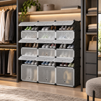 Pantofar modular cu 18 uși – depozitare compactă și organizată, 37 × 110 × 125 cm