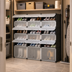 Pantofar modular cu 18 uși – depozitare compactă și organizată, 37 × 110 × 125 cm