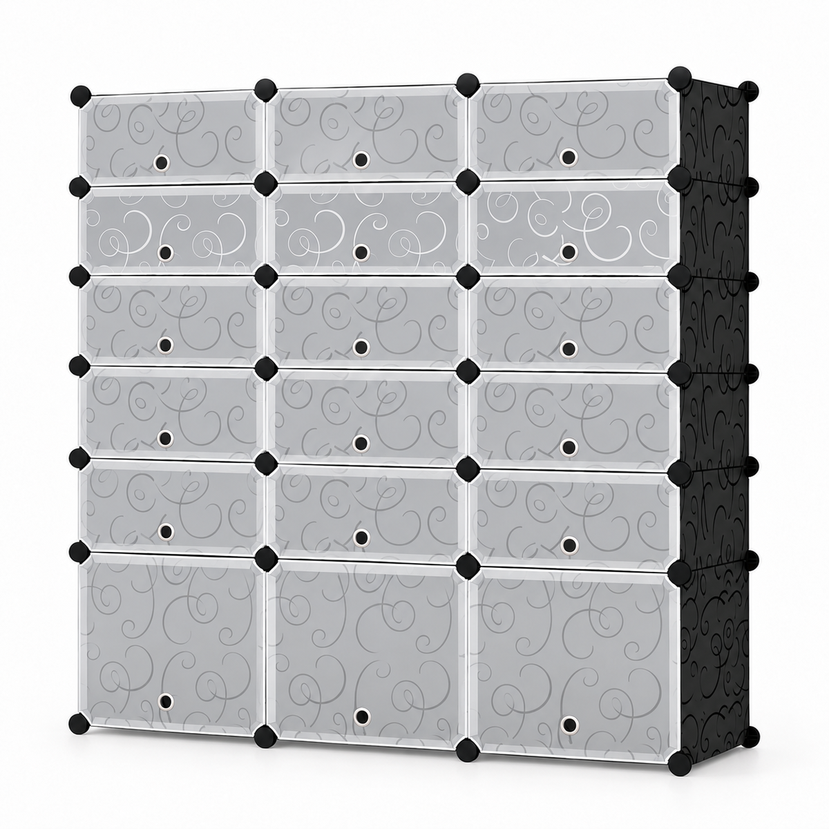 Pantofar modular cu 18 uși – depozitare compactă și organizată, 37 × 110 × 125 cm