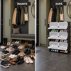 Pantofar modular cu 12 uși – depozitare compactă și flexibilă, 37 × 95 × 108 cm