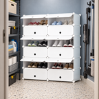Pantofar modular cu 12 uși – depozitare compactă și flexibilă, 37 × 95 × 108 cm
