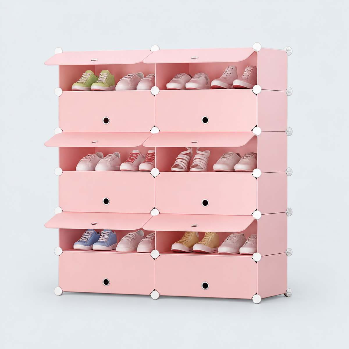 Pantofar modular cu 12 uși – depozitare compactă și flexibilă, 37 × 95 × 108 cm
