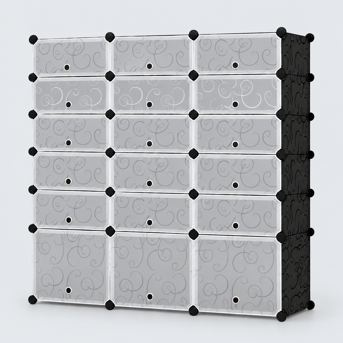 Pantofar modular cu 18 uși – depozitare compactă și organizată, 37 × 110 × 125 cm