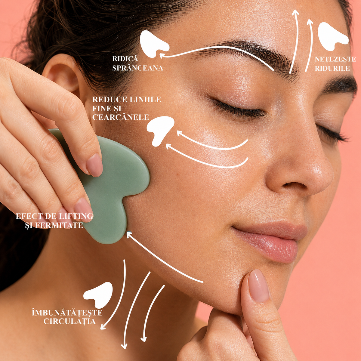 2 pachete la preț 1 pentru masaj facial, relaxare, reducerea aspectului umflat și revitalizarea tenului