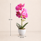 Orhidee Artificială Premium în Ghiveci Ceramic – Eleganță Fără Efort, 33cm