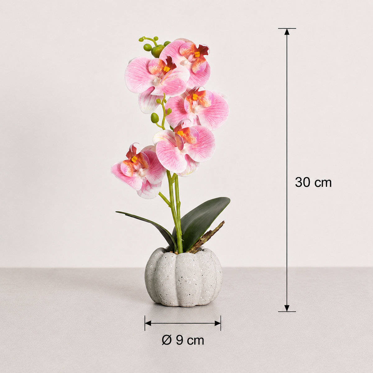 Orhidee Artificială Premium în Ghiveci Ceramic – Eleganță Fără Efort, 33cm