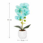 Orhidee Artificială Decorativă în Ghiveci Ceramic – Eleganță Naturală pentru Orice Interior