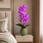 Orhidee Artificială Decorativă în Ghiveci Ceramic – Eleganță Florală și Farmec Natural pentru Orice Interior, 80cm