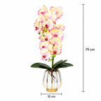 Orhidee Artificială Decorativă în Ghiveci Ceramic Premium – Rafinament Floral și Aspect Natural pentru Orice Interior, 79cm