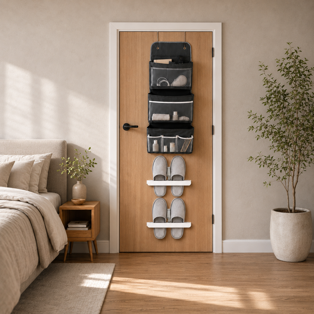 Organizatoare pentru papuci, prosoape și accesorii – Set 2 piese