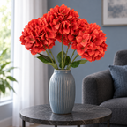 Buchet Decorativ de Hortensii Artificiale cu 5 Capete – 50 cm, Disponibil în 3 Culori (fără vaza/ghiveci)