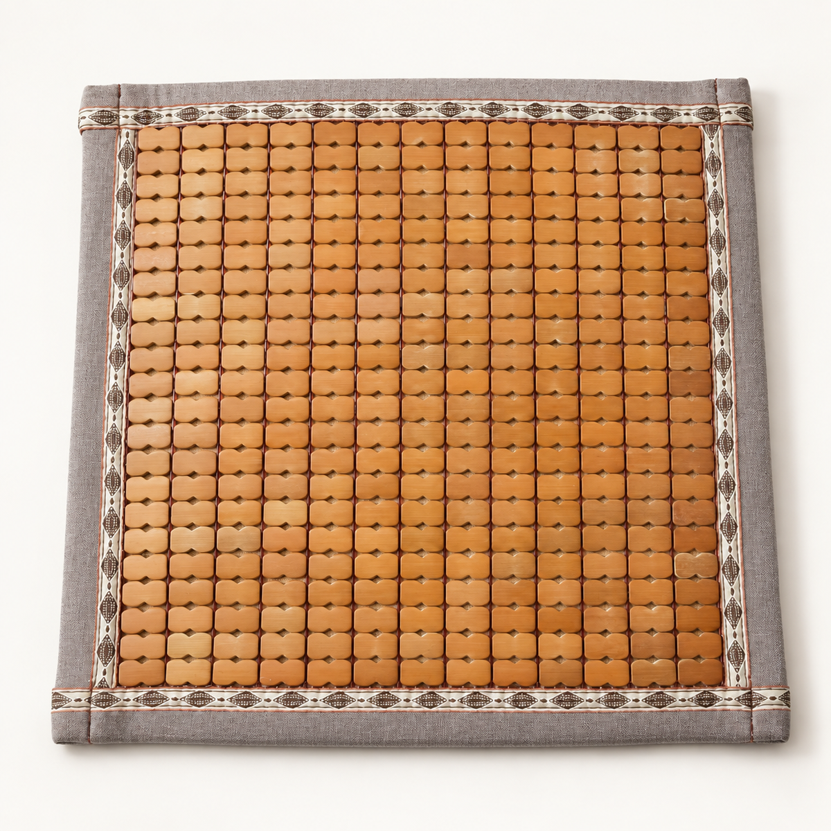Pernă pentru scaun din bambus, confort și susținere pentru bucătărie, birou sau mașină, 43 × 43 cm, maro