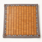 Pernă pentru scaun din bambus, confort și susținere pentru bucătărie, birou sau mașină, 43 × 43 cm, maro