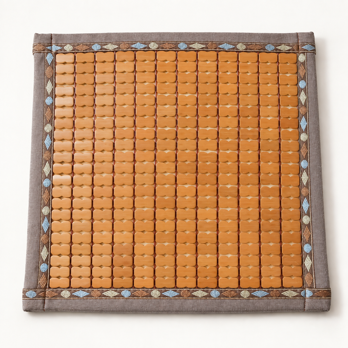 Pernă pentru scaun din bambus, confort și susținere pentru bucătărie, birou sau mașină, 43 × 43 cm, maro