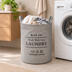 Sac de rufe VeloCylinder din poliester, cu mânere – mai multă ordine, 40 × 50 cm, bej sau gri