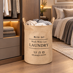 Sac de rufe VeloCylinder din poliester, cu mânere – mai multă ordine, 40 × 50 cm, bej sau gri