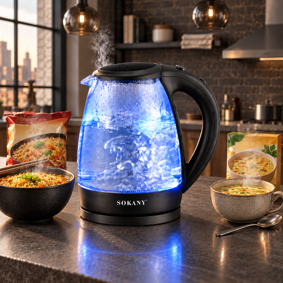 Fierbător electric TermoGlass Titan  – apă fierbinte rapid pentru întreaga familie, 2 L și 2000 W