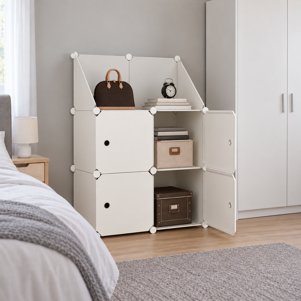 Dulap modular Urban Loft, 4 uși – depozitare compactă, 110 × 75 × 37 cm