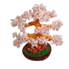Copac Feng Shui Decorativ cu Pietre Semiprețioase și Suport Ceramic – Armonie și Eleganță, 22 cm