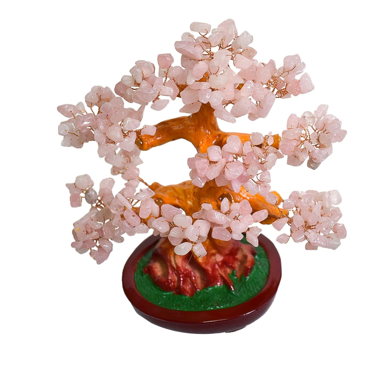 Copac Feng Shui Decorativ cu Pietre Semiprețioase și Suport Ceramic – Armonie și Eleganță, 22 cm