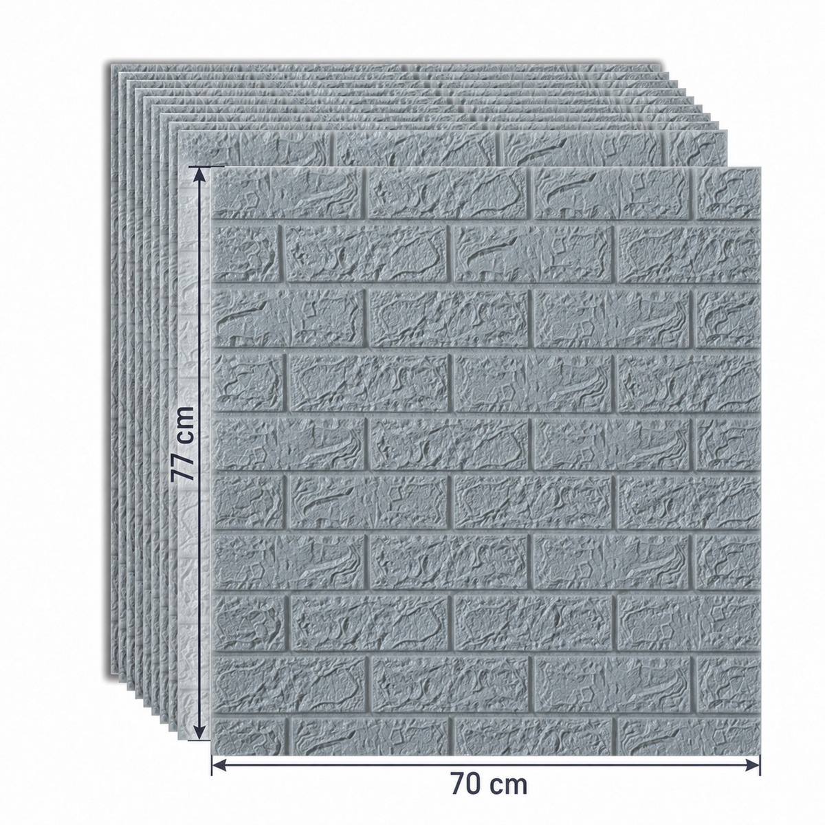 Tapet 3D Autoadeziv BrickAura, Set de 10 Panouri 70x77 din Spumă Moale, Model Cărămidă, Montaj Rapid, Acoperire 5,3 m² – 5 Variante