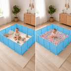 Sistem Modular Multifuncțional, 14 Panouri + Sistem de Îmbinare, pentru Spatțiu Copii, Animale de Companie și Depozitare, 140 × 105 × 35 cm