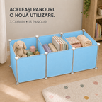 Sistem Modular Multifuncțional, 14 Panouri + Sistem de Îmbinare, pentru Spatțiu Copii, Animale de Companie și Depozitare, 140 × 105 × 35 cm