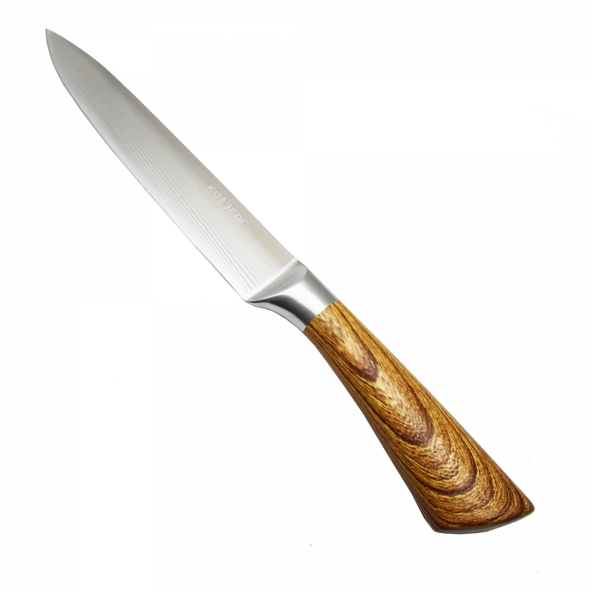 Pachet Cuțit și Satâr KitchenDuo, 2 Piese cu Lame din Inox, pentru Tăiere, Feliere și Porționare – 2 Variante