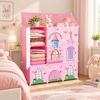 Dulap Modular pentru Copii MagicNest, cu 9 Uși și Imprimeuri Colorate, pentru Haine, Lenjerii, Jucării și Cărți – 4 Variante