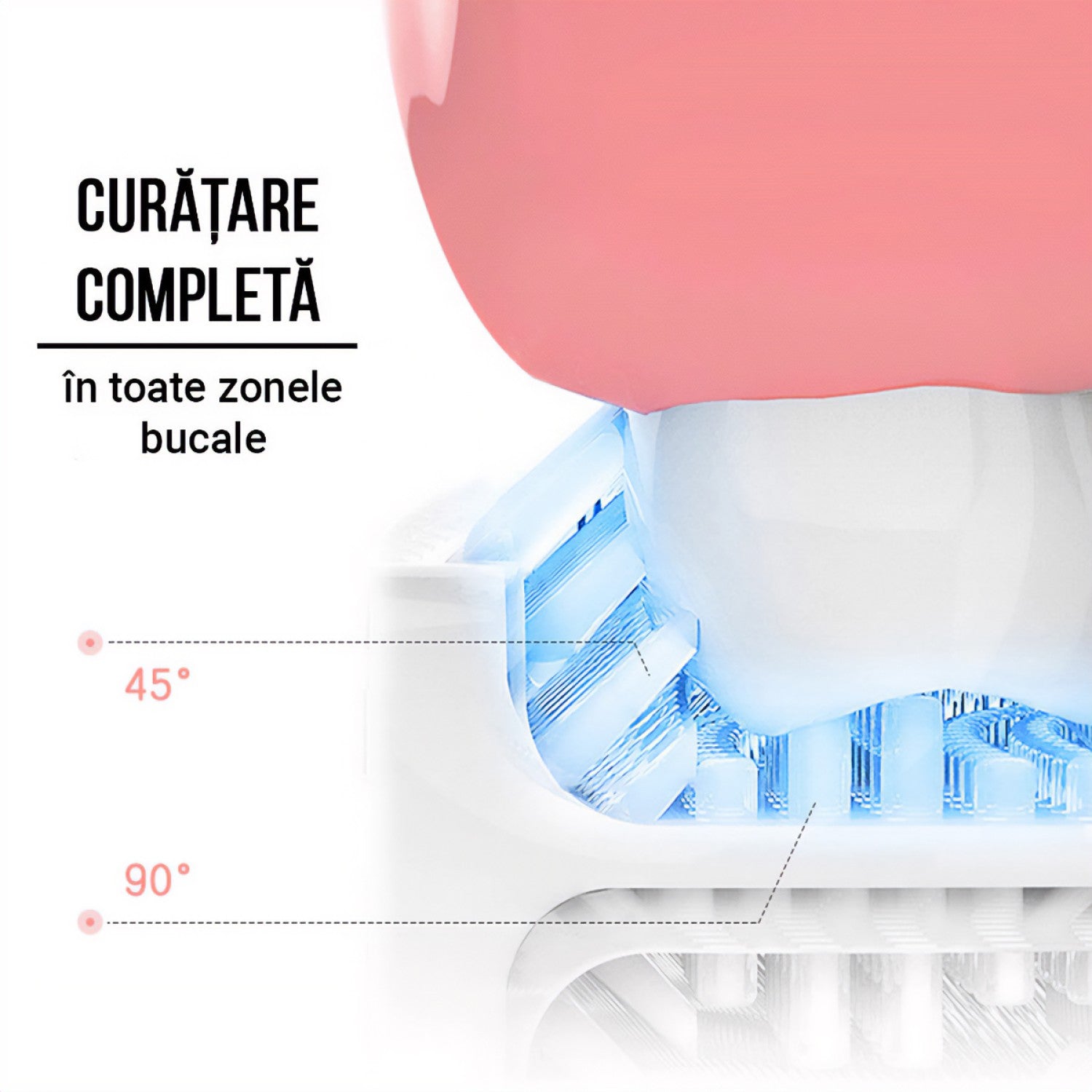 Periuță de dinți electrică DentalHero pentru copii 3-12 ani, 5 programe, acumulator, încărcare USB
