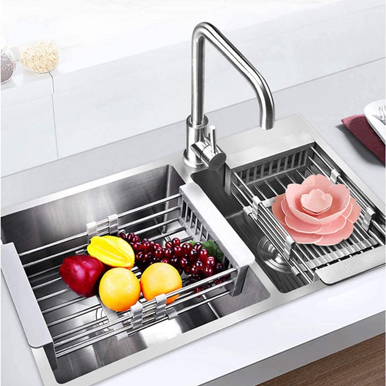 Suport Extensibil Multifuncțional pentru Chiuvetă, Inox Premium