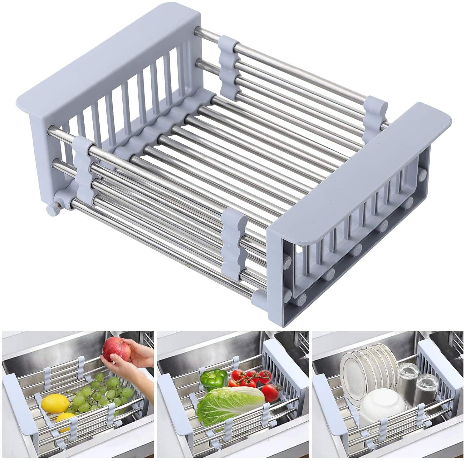 Suport Extensibil Multifuncțional pentru Chiuvetă, Inox Premium
