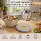 ThermoGrip Inox - Caserolă termică premium cu interior din Inox și Izolație din Spumă, Până la 7h Cald / 4h Rece - diferite modele