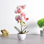 Orhidee Artificială Premium în Ghiveci Ceramic – Eleganță Fără Efort, 33cm