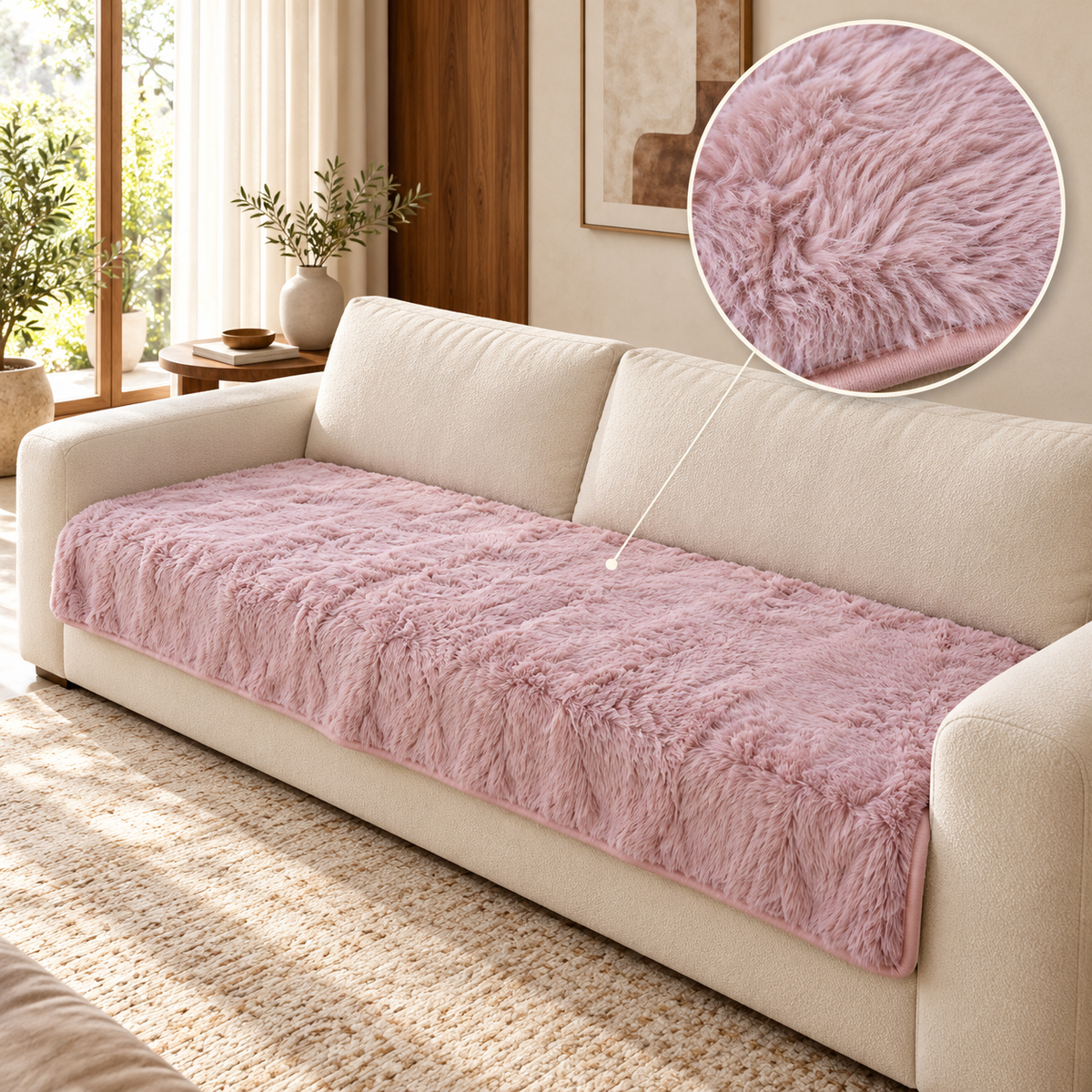 Cuvertură pentru Canapea VelvetAura, din Poliester Pufos, Antialunecare, 70 × 210 cm – 9 Variante