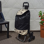 Cărucior de Cumpărături EasyWalk Pro, Pliabil cu 6 Roți pentru Urcarea Scărilor, Sac Impermeabil Detașabil, Cadru Rezistent, 37 L