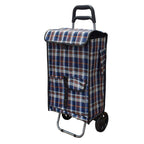 Cărucior XXL de Cumpărături Pliabil, cu Cadru Metalic Interior, Sac Impermeabil și Detașabil, 43 L și 2 Roți